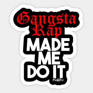 GANGSTA RAP RED Sticker